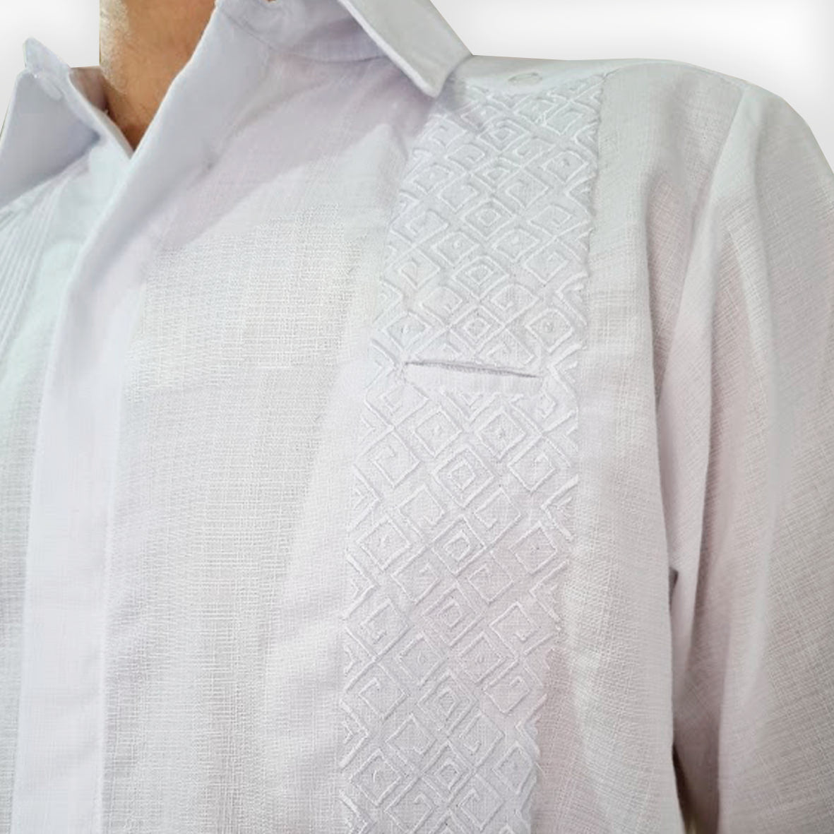 Elegant white long-sleeve guayabera for tropical wedding ceremonies – Casa Habana