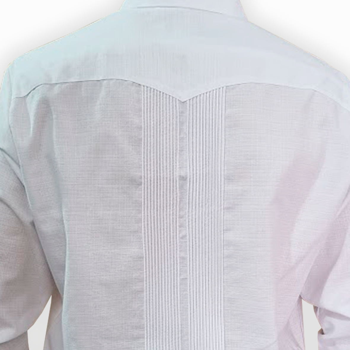 Embroidered Cuban guayabera shirt with blue floral design
