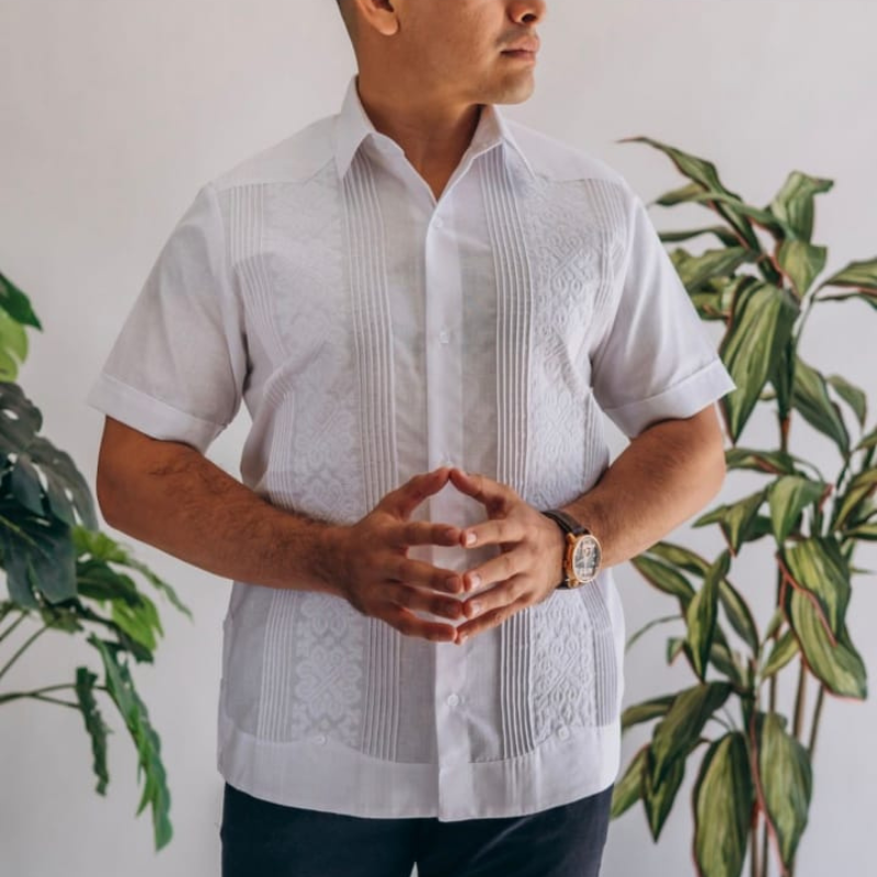 Embroidered Guayabera Linen Shirt
