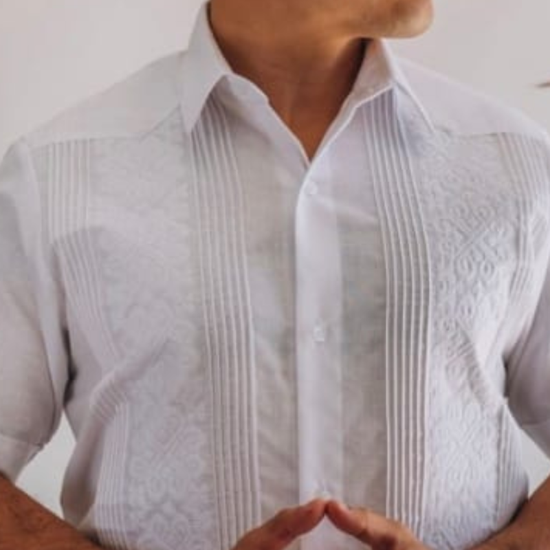 Embroidered Guayabera Linen Shirt