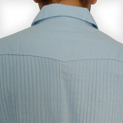 Light blue short sleeve guayabera
