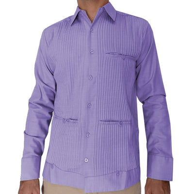 Lilac long sleeve guayabera
