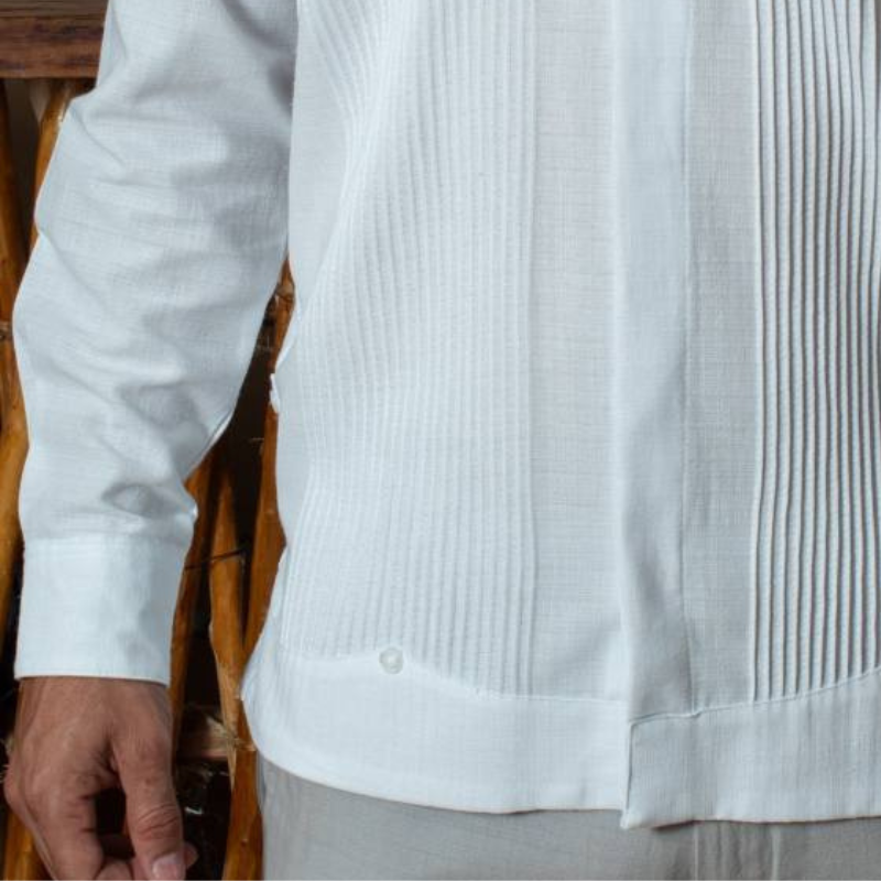 Presidential white guayabera for weddings and formal occasions