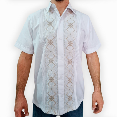 Traditional white embroidered guayabera shirt for men – Casa Habana
