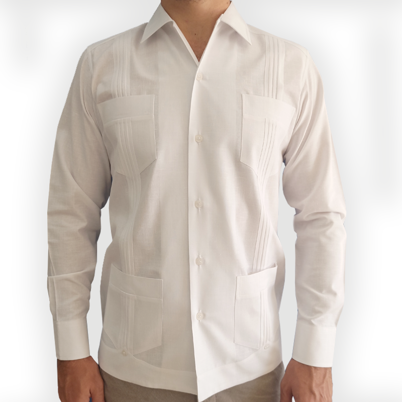 White Cuban guayabera for men – Casa Habana Yucatecan classic design
