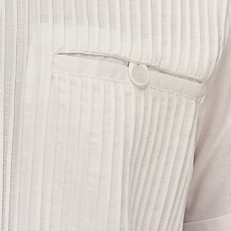 White Short-Sleeve Guayabera Shirt for Men – Linen Cotton Blend by Casa Habana