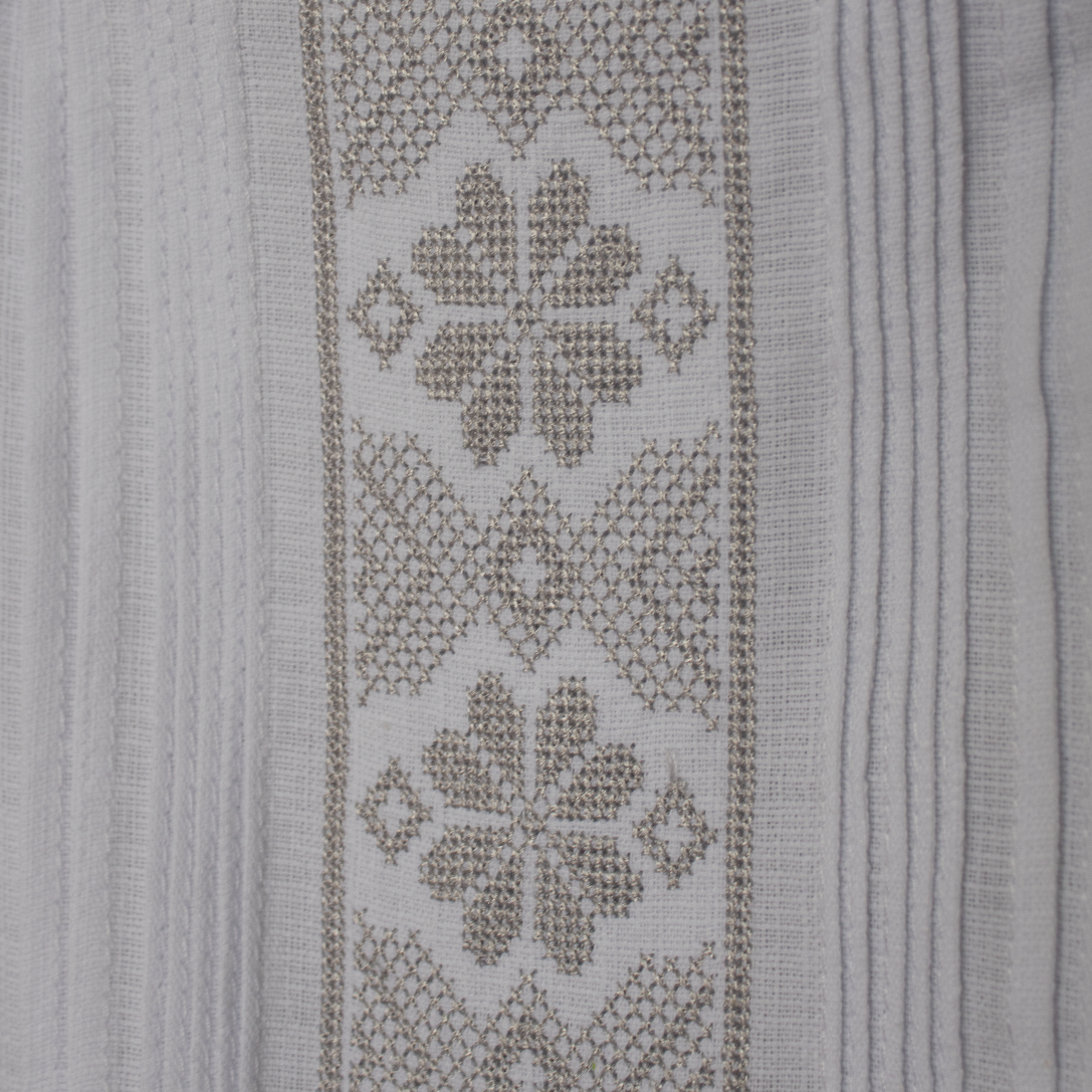 White embroidered guayabera shirt for formal or casual wear