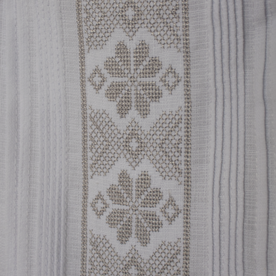 White embroidered guayabera shirt for formal or casual wear
