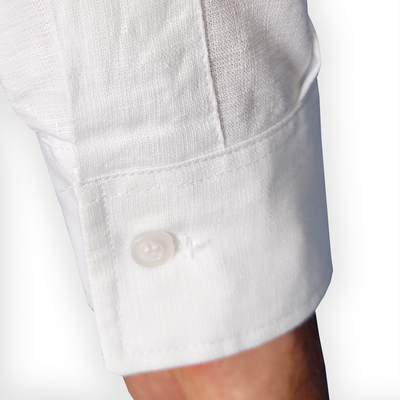 White floral embroidered guayabera