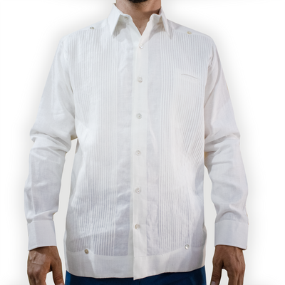 White linen guayabera shirt men