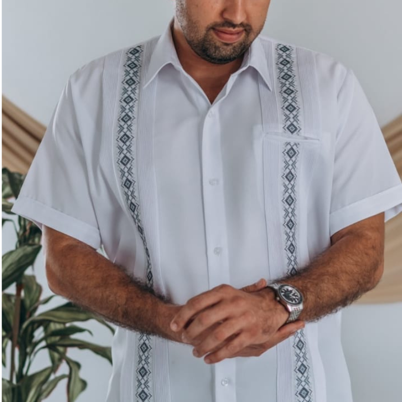 authentic Mexican guayabera shirt white