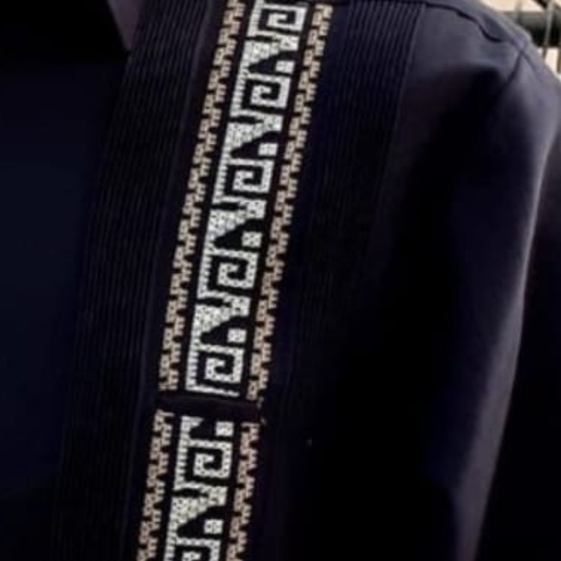 black embroidered guayabera shirt for men
