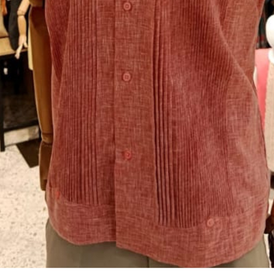 formal coral guayabera shirt