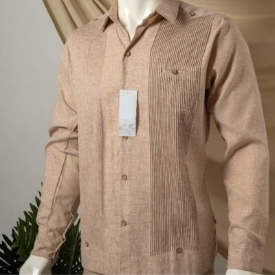 presidential beige guayabera for men