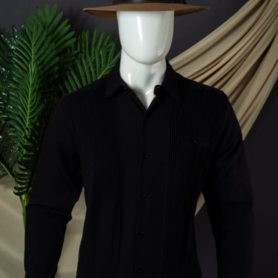 presidential black guayabera for men