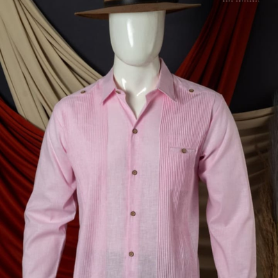 presidential pink guayabera for men