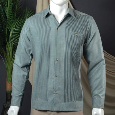presidential sage green guayabera for men