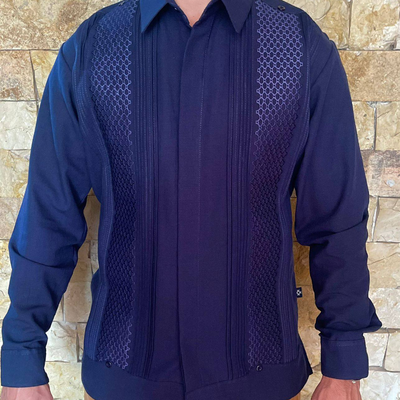 royal blue guayabera shirt for men