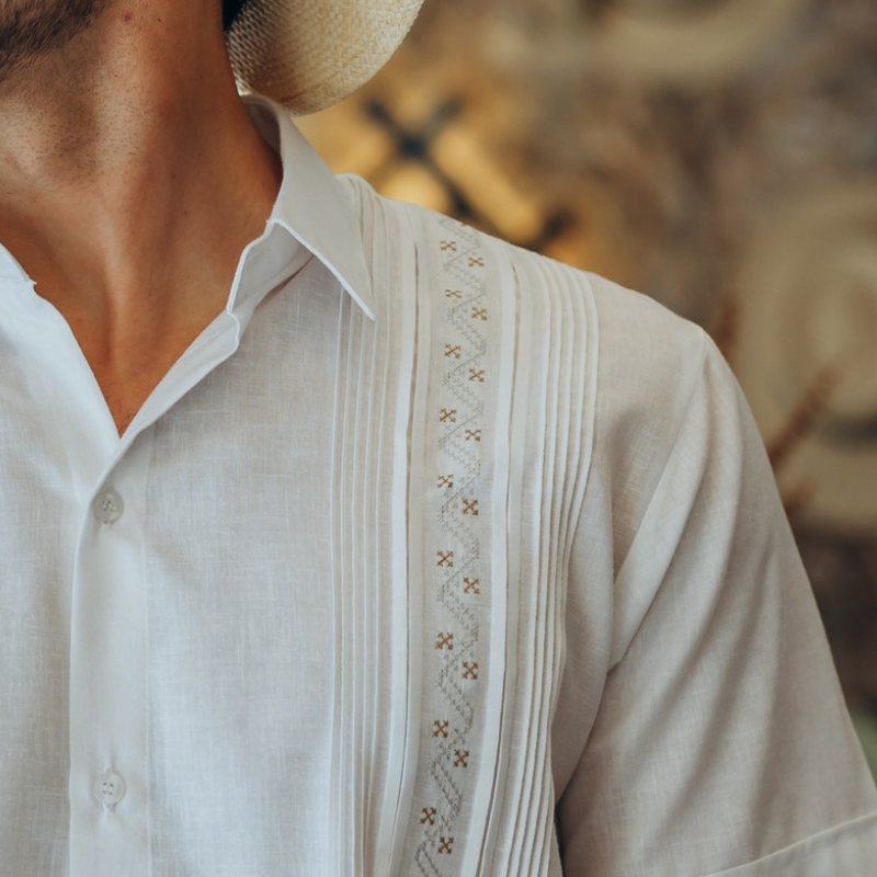 mexican dress shirts Authentic Embroidered Guayabera Shirt | Casa Habana - Casa Habana